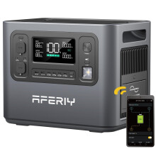 AFERIY P210 Portable Power Station 2400W, 2048Wh LiFePO4 Quick Charge in 1.5H, 240V AC Outlets, UPS, Solar Generator