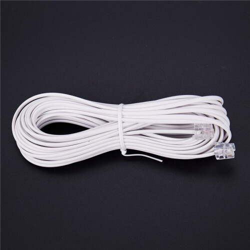 3Pcs 10M RJ11 Telephone Connector Extension Cable White