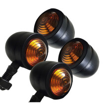4Pcs Black Motorcycle Turn Signal Indicator Lamp Light Moto Blinker Light for Chopper Bobber