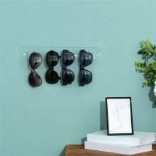 Modern Wall Mounted Clear Acrylic Sunglasses Hanger Rack, Eyewear Display Rail Holder for Entryway Living Room Bedroom