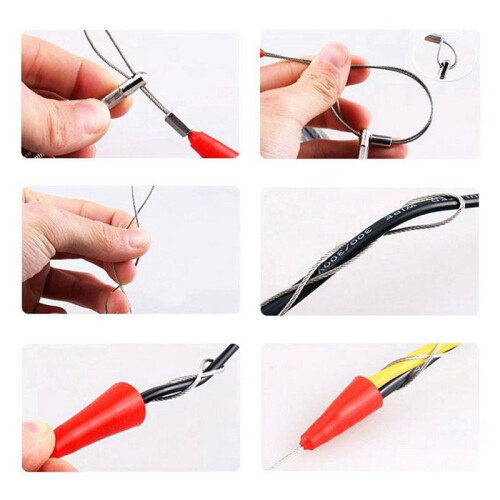 Electrical Threader Lead Tool 25M Cable Wire Guide Three-Strand Wall Threader Cable Stringer with Two Tighteners 1