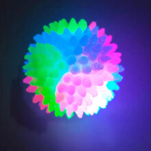 (S) Fun Pet Toys Small Dog Flash Ball Dog Toys Ball TPR Three Color Glowing Elastic Ball Dog Training Throwing The Ball Dogball