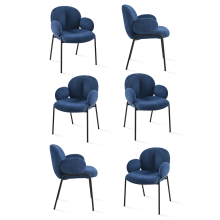 (Blue, Set of 6) GOEURVANT Dining Chairs