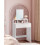Dressing Table - Wood - Cloud White - Large Mirror, 2 Drawers, and 3 Open Compartments 2