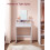 Dressing Table - Wood - Cloud White - Large Mirror, 2 Drawers, and 3 Open Compartments 3