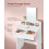 Dressing Table - Wood - Cloud White - Large Mirror, 2 Drawers, and 3 Open Compartments 4