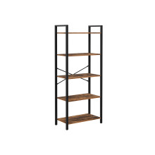 5-Tier Storage Rack - Steel Frame - Rustic Brown and Black - Industrial Style