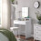 Dressing Table - Wood - White - Rectangular Mirror with 2 Drawers and 3 Open Compartments 2