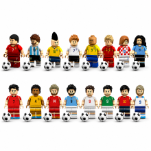 16Pcs World Cup Football Players Minifigures, Sports Stars Building Blocks Toy Figures Compatible with Lego, Birthday Gifts for Kids Fans