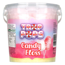 Trop Pops Candy Floss, 50g (Pack of 1) Sweet, Fluffy Cotton Candy with Tutti Frutti Flavor, Perfect for Parties, Festivals