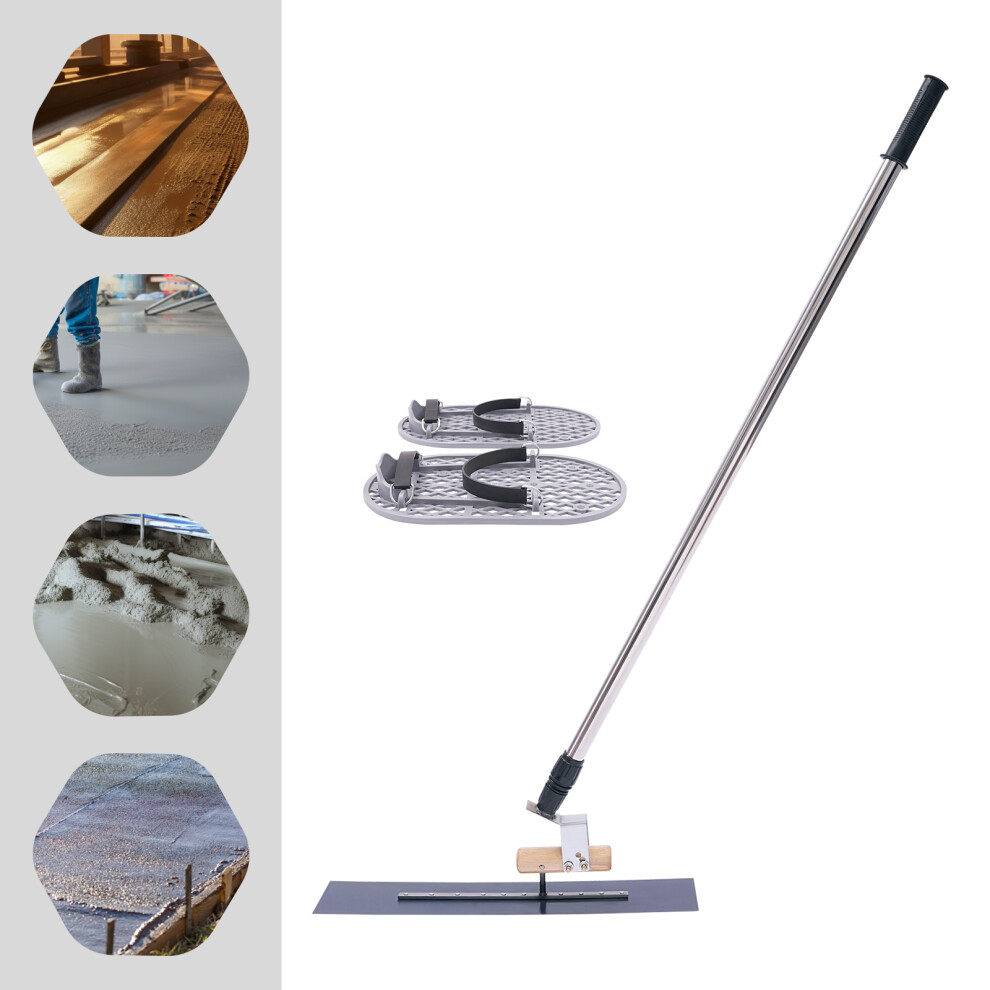 Concrete Trowel With Long Handle Cement Surface Smoothing Tool 743169278407