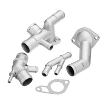 5Pcs Set 06A121132A Replacement for MK4 1.8T TT Aluminum Coolant Flange Upgrade Kit Engine Cooling Coolant