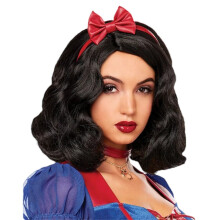 Halloween Character Costume Wig Snow Princess Cosplay Full Top Mechanism Short Curly Hair Headband Wig Lolita Accessories