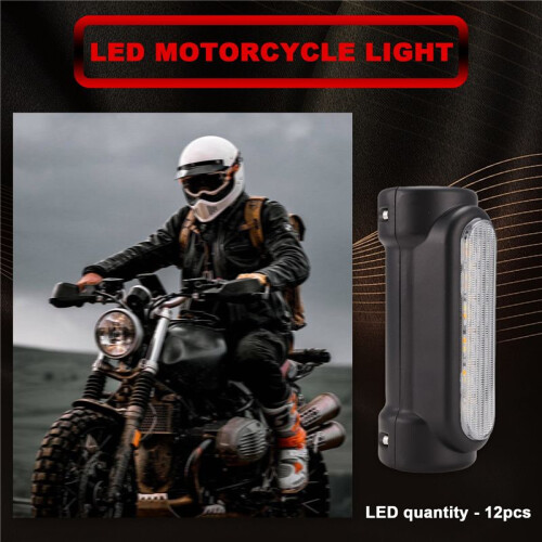 Motorcycle Led Highway Bar Switchback Driving Light/Turn Signal Light For (Black) 2