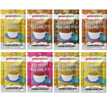 Groovy Keto Mug Cake Mix | Low Carb | Keto Friendly | Sugar Free | Only 2g - 3.5g Net Carbs Per Sachet | Diabetic Friendly (8 Pack, Variety Pack)