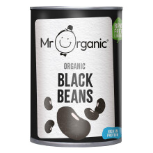 Mr Organic - Black Beans 400g - High Protein & Fibre - Ready to Eat - Perfect for Salads, Stews, and Soups - Organic and Suitable for Vegans