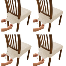 Packung mit 4 sicher sitzenden Stuhlsitzbezügen,-Reis