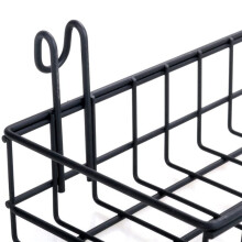 5X Hängender Korb für Draht Wand Gitter, Multifunktionaler Korb ein der Wand Aufbewahrung - und Präsentation Korb, 40 X 10 X 5 cm, Schwarz Lackiert