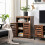 Storage Cupboard - Wood - Rustic Brown - Louvered Doors and Adjustable Shelf 2