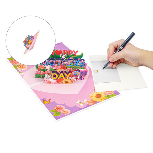 3D-Blumen-Popup-Karte, Muttertagskarte, 3D-Popup-Grußkarten mit 1