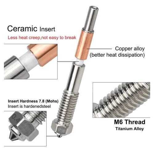 Para Bicos de Aço Endurecido de 0,8 mm para Impressora 3D para QIDI  4 2