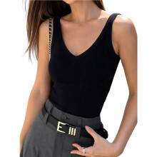 Dames Tanktops Zomer V-Hals Workout Schattige Zomer Basic Mouwloze Yoga Gym Tanktops Zwart XS
