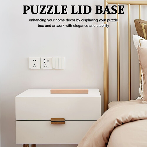 Draagbare Puzzelbox Standaard Voor Tabletop Opslag Beige 2