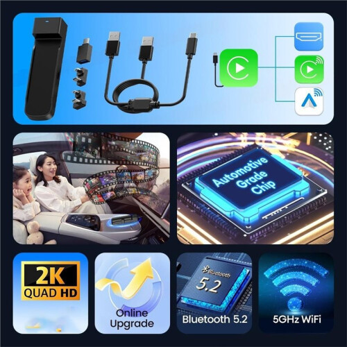 For Fire TV Stick Support Wireless CarPlay Android Auto -Compatible TV Streaming Box Car Entertainment Box 2