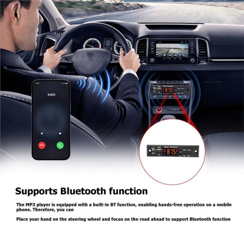 DC12V  5.0 MP3 Player Wireless Decoder Board Folder Switching AUX 3.5MM USB TF FM Radio Call Module Car Kit 2