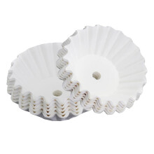 Paquet de 100 Filtres à Café Jetables Blancs Perforés pour Cafetière pour Beach 45 Tasses