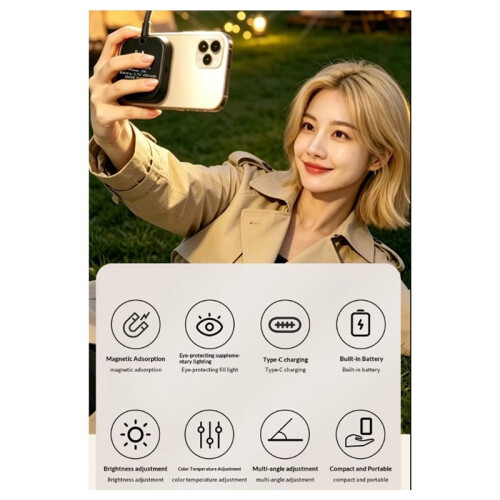Magnetic Light for XTEINK X4 / X3 Reading Light Flexible for  5 Level Adjustable Light for  Selfie Light B 2