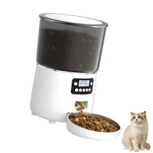 Automatischer Futterautomat für Katzen mit einem Knopfdruck-Weiß