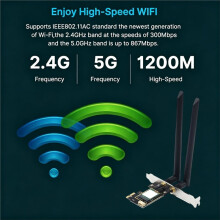 WiFi 5 PCI-E Draadloze 8265AC Netwerkkaart Adapter Dual Band 2.4G/5GHz 1200Mbps 4.2 Desktop voor Win7/8/10/11