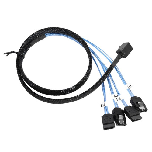 Cabo  SAS HD Interno de 1m SFF 8643 para Cabo  7Pin - Cabos  SAS com Sideband Compatíveis com 12Gbps 2
