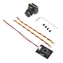 1800TVL FPV-Camera, 2.1mm Geüpgraded Lens met Filter, 19mm Tot 21mm Montage, Instelbare HD-Race-Dronelcamera Zwart