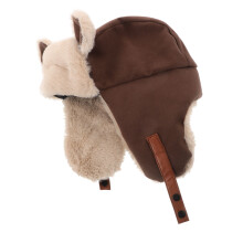 Schattige Beer Oorflap Warm Winddicht Outdoor Koffiebruin