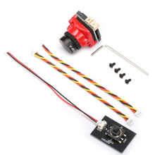 1800TVL FPV Camera, 2.1mm Upgraded Lens with Filter, 19mm to 21mm Mount, Adjustable HD Racing Drone Camera Red