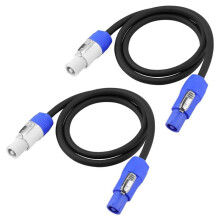 2 Pack Stage Light PowerCON Cable, 3 Pin 16AWG AC PowerCon Connector Cord Input to Output, 20A Power Extension Cord