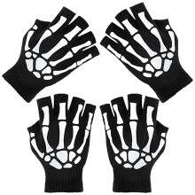 2 Paar Halloween Skelet Handschoenen Fantasiekleding Accessoires