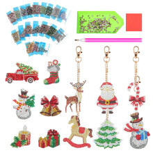1Set Diamond Art Kerstsleutelhangers Acryl Multi Decoratie DIY Kit