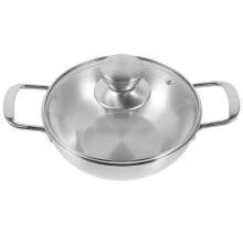 1Set Huishoudelijke Rvs Wok Met En Warmtebestendig Handvat