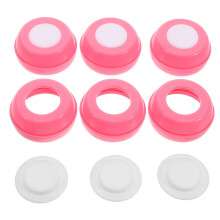 6St Roze PP Babyfles Hoedjes Lekvrij Opbergdop