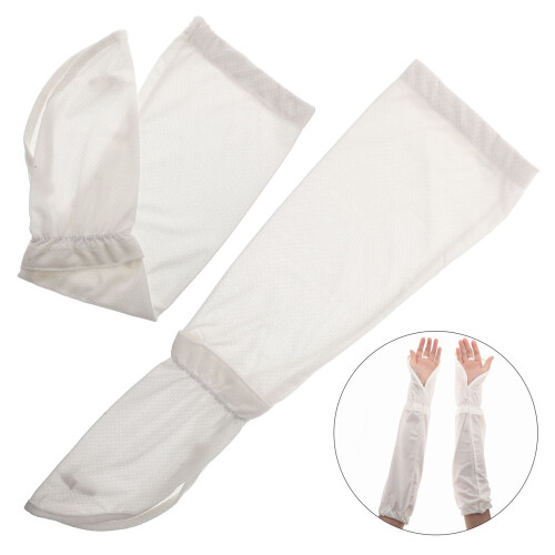 1Paar Comfortabele Armhoezen Wit Elastaan Uv-Beschermend