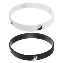 2 tai siliconen polsbandjes met yin yang en feng shui