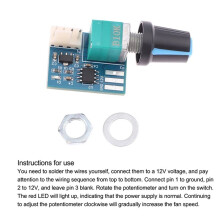 5 Pezzi 12V 4 Pin Regolatore di Velocità per Ventola A Canale Singolo PWM Regolatore di Velocità 25 KHz Controllo Motore con Potenziometro Rotativo