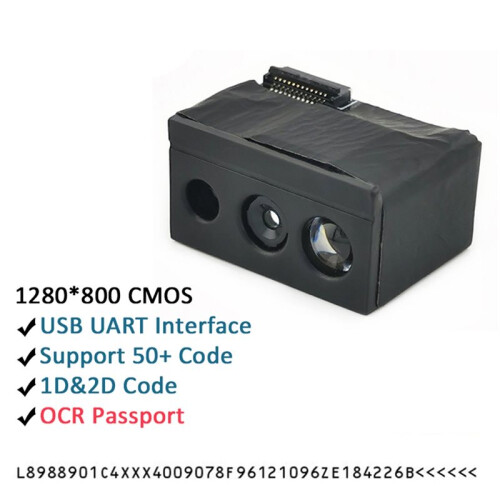 GM69Pro-S 1280x800CMOS OCR/1D/2D Barcode Scanner Module USB UART Interface QR Code Bar Code Lezer Ondersteuning OCR Paspoort