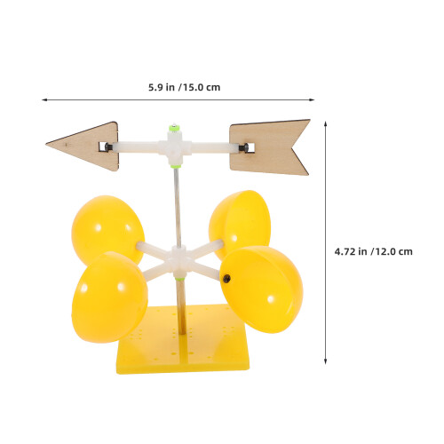 2St Gele Windwijzer Leerkit Plastic Hout Experimenteerset Weer 1