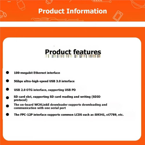 NanoCH32H417 Development Board WCH RISC-V Dual TYPE-C Interface USB 3.0 Super Speed 5Gbps 100Mbps Ethernet Open Source 2