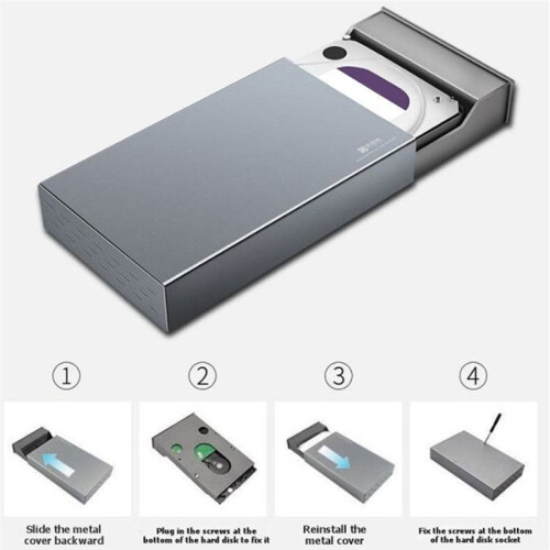 USB 3.0 to  6Gbps External Hard Drive Enclosure for 3.5" HDD SSD Support UASP Automatic Sleep Function US Plug 2