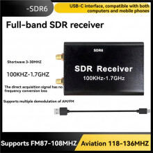 SDR Receiver 100KHz-1.7GHz Full Band AM/FM (NFM WFM)/CW/DSB/LSB/USB Software-Defined Radio Receiver USB-C